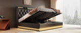 King size Upholstered, 360 surround LED function, Buttons/Apps/Remote Control, hydraulic storage N736P188808B