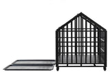 55" Heavy Duty Dog Crate Large Dog cage Strong Metal Dog Kennels and Crates for Large Dogs with 4 W206P453115