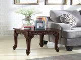 Traditional Ornate Detailing Dark Cherry Finish Wood End Table T2574P164758