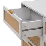 51.18"6-Drawers Rattan Storage Cabinet Rattan Drawer,for Bedroom,Living Room,White 24456467