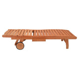 ZNTS 183*58*36.5cm Outdoor Garden Fir With Wheels And Drawers Two-Speed Adjustment Garden Wooden Bed 26963924