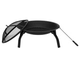 22" Four - legged Folding Iron Brazier Wood Pit Decoration for Backyard Poolside 95649701