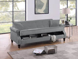 Contemporary Living Room Adjustable Gray Burnt-Out Fabric Couch Plush Storage Couch 1pc Futon B011P163901