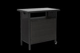 Outdoor Wicker Bar Cart, Patio Wine Serving Cart w/Wheels , Rolling Rattan Beverage Bar Counter W640P253280