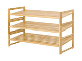 Bamboo 3-Tier Shoe Rack for 9 Pairs 96881302