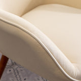 Doarnin Contemporary Silky Velvet Tufted Button Back Accent Chair, White T2574P164270