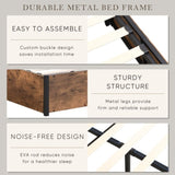 Lift-up Storage Bed Frame, Queen Size Bed Frame with Bookcase Headboard & LED Lights, Wooden W1916P184705