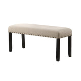 Biony Fabric Dining Bench with Nailhead Trim, Tan T2574P164612