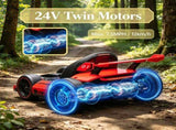 Red 24V Electric Drift Go Kart, 7.5 MPH Max Speed, Adjustable Seat for Growing Kids, Slow Start for 20151402