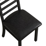 Metal Dining Chairs Set of 2, Steel Legs and PU Leather Seats, High Back Armless Dining Chairs, for W757P232710