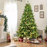 ZNTS 6FT PE And PVC Christmas Tree with Lights, Unique Christmas Tree Prelit with 1228 Branch Tips, 350 W1773P199080