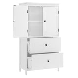 ZNTS Bathroom Storage Cabinet, Cabinet with Two Doors and Drawers, Adjustable Shelf, MDF Board, White 98836434