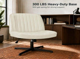 Criss Cross Office Chair, No Wheels Armless Swivel, Wide Seat Criss Cross Chair for Home Office & 34454491