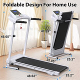 Folding Treadmill with Incline 2.5HP 12KM/H Electric Treadmill for Home Foldable, Bluetooth Music W215P293386