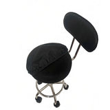 Give Corn kernel leather cover,Round Shape Adjustable Salon Stool with Back and Line Black 74315953