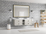 60 x 48 Inch LED Bathroom Mirror with Aluminum Frame, Wall Mounted Vanity Mirror, Anti-Fog, Memory, W2287P279100