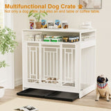 ZNTS 43.3 inch Dog Crate Furniture for Large Dogs,Wooden Dog Crate Divider,Double Door Dog Kennel 66949686