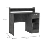 ZNTS Manaos Writing Computer Desk , Multiple Shelves, One Drawer B070P188824