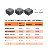 30 PCS Interlocking Deck Tiles Checker Pattern, 12" x 12" Square Light Gray Acacia Hardwood Outdoor W2391P160134