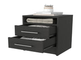 Black 2-Drawer Nightstand B062P230638