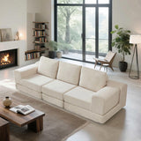 108'' Modular Sectional 3-Seater Cloud Sofa,Corduroy Convertible Sofa Bed ,living room. 92004824