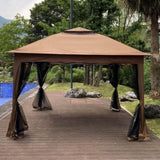 Outdoor 11x 11Ft Pop Up Gazebo Canopy With Removable Zipper Netting,2-Tier Soft Top Event W419104362