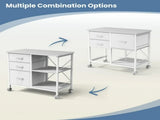 Rolling File Cabinet with 3 Drawers, Fabric Lateral Filing Storage for A4/Letter Size, Mobile 53448219