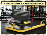 Yellow 3-in-1 Padded Home Gym Fitness Equipment Squat Machine for Push Up, Sit Up & Deep Squat 28203945
