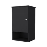 Carrizo Medicine Cabinet in Melamine With One Door, Black B128P237146