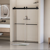 ZNTS 56-60 in. W x 76 in. H Frameless Soft-closing Shower Door, Double Sliding Shower Door, 5/16" W1920P181719