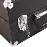 ZNTS SM-2083 Aluminum Alloy Makeup Train Case Jewelry Box Organizer Black 14313615