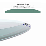 32" Inch Round Tempered Glass Table Top Clear Glass 1/2" Inch Thick Beveled Polished Edge W241P248444