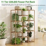 Multi-tier Wooden Plant Stand 11 Potted Flower Display Shelf Rack Vase Holder for Patio Balcony 57384920