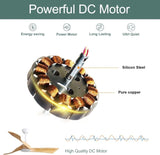 52 Inch Modern Ceiling Fan Without Light 6 Speed Remote 3 Solid Wood Blade Reversible DC Motor For W934P153094