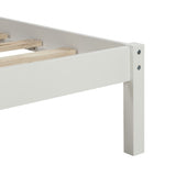 Platform Bed Frame with Headboard, Wood Slat Support, No Box Spring Needed,Twin, White 94135601