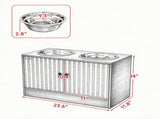 Elevated Dog Feeding Station with Storage Cabinet, 2 Stainless Steel Bowls & Slow Feeder for Large 64809625