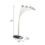 Chrome and Black Floor Lamp with Curvy Dome Shades B062P153744