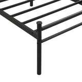 Queen Size metal bedframe,Headboard with wood panel decoration,black W311P248423