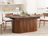 55.11"-70.86" Extendable Dining Table, with Striped Legs for Living Room & Kitchen W757P411745