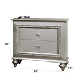 Champagne 2-Drawer Nightstand with Sparkling Trim B062P215406
