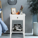 ZNTS FCH Two-layer Bedside Cabinet Coffee Table with Drawer White 28295654