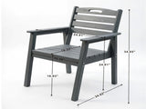 HDPE Outdoor Terrace Dining Chair Set, low maintenance - for gardens, backyards and decks - grey 55213923