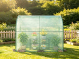 7 x 3.5 x 7 Feet Lean-To Walk-In Greenhouse with 3-Tier Shelves, Waterproof & Sun-Proof PE Wall 74278180