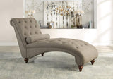 Modern Stylish Brown Color 1pc Chaise Button-Tufted Nailhead Trim w Bolster Pillow Comfortable B01165808