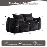 Giant Bean Bag Couch for Adults, Ultra Soft Fluffy Loveseat Bean Bag Sofa, Oversized Chase Lounge 58247801