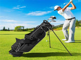 Black Golf Stand Bag 3-Way Dividers Polyester Lightweight with 4 Zipper Pockets for Travel 51325262