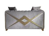 Velencia Modern Style Loveseat in Silver B009139137