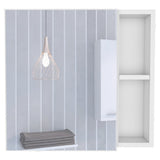 Minsk Medicine Cabinet, Mirror, Two External Shelves, Single Door Cabinet, Three Interior Shelves B128P148749
