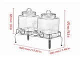 1.5 Gallon Glass Beverage Dispenser 2 Pack, Drink Dispensers with Metal Stand & Stainless Steel 90471663