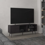 Vulcan 63" Wide Tv Stand with One Cabinet, Three Open Shelves, Cable Management, Living, Tv B200P253755